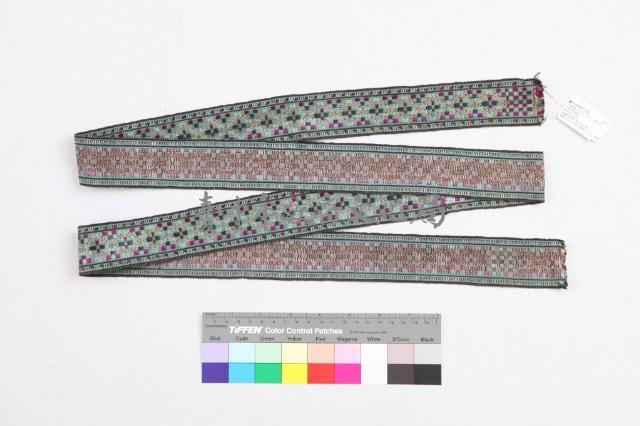 多彩方格紋花織帶藏品圖，第2張