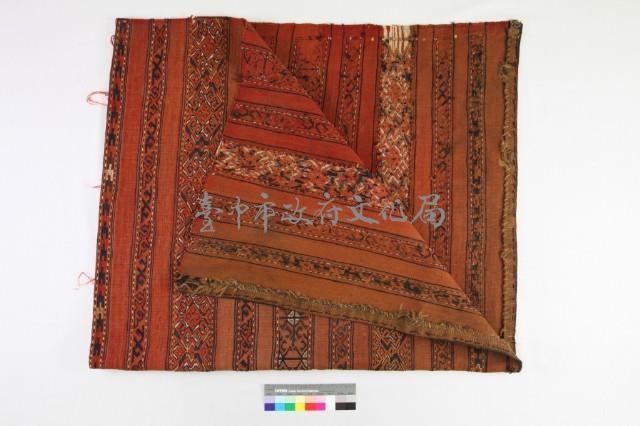 橘地幾何紋挑織毯藏品圖，第2張