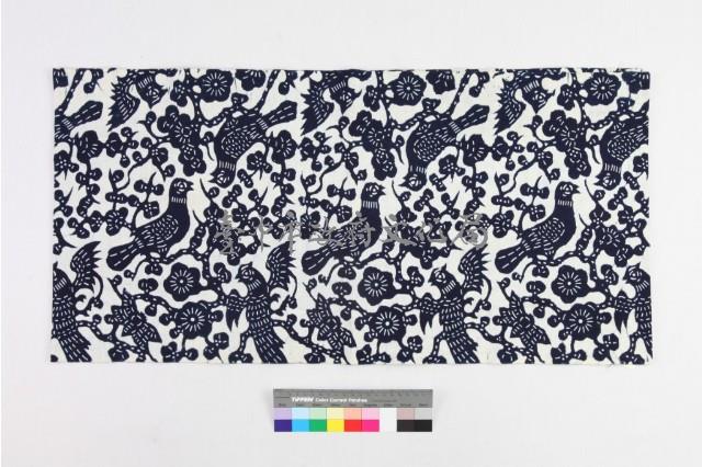 白底藍花型染花鳥紋印花布藏品圖，第2張