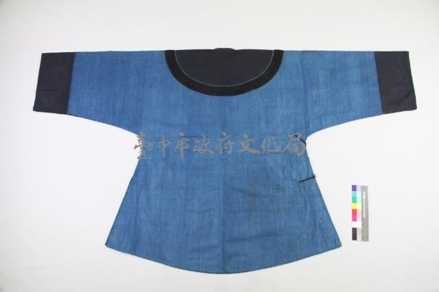 藍棉地貼飾黑緞大襟衫藏品圖，第2張