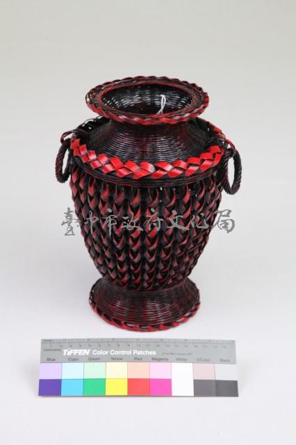 竹編松傘紋高花瓶藏品圖，第13張