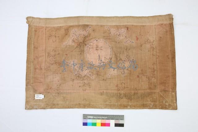 橘紅棉地四福捧壽紋門簾藏品圖，第2張