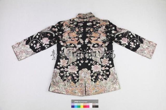 黑緞地龍鳳花卉盤金新娘上衣藏品圖，第2張