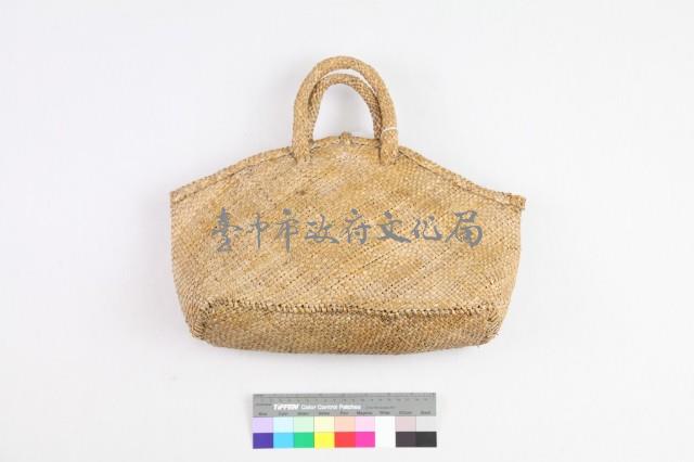 藺草編織長方底捲花扣鈕手提袋藏品圖，第12張