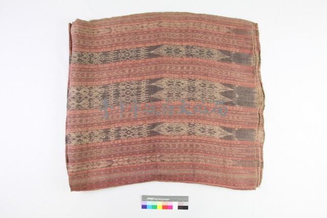 紅褐地幾何紋染織布藏品圖，第2張