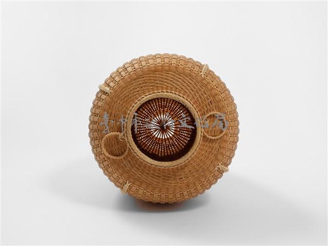 竹籐平編橄欖形花器藏品圖，第7張