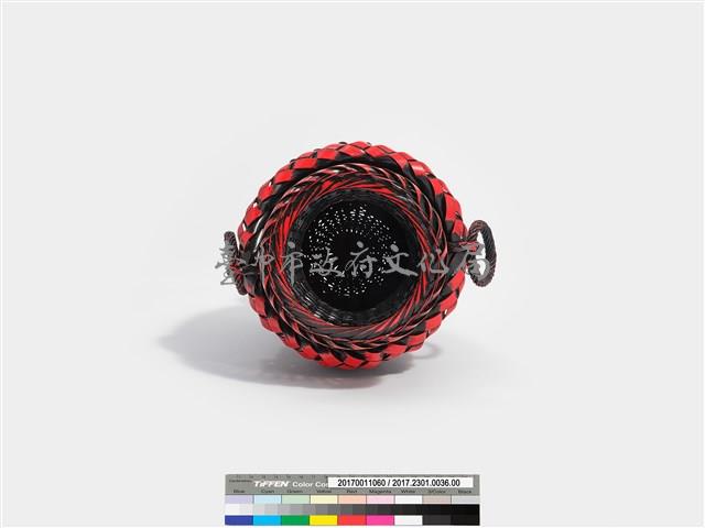 竹編松傘紋高花瓶藏品圖，第7張