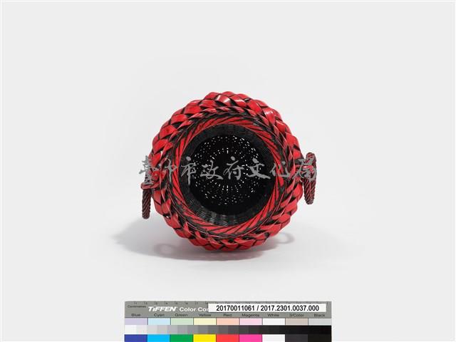 竹編方格紋高花瓶藏品圖，第7張