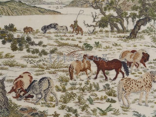 繡郎世寧百駿圖局部藏品圖，第7張