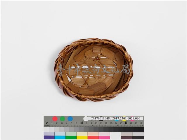 竹編斜紋橢圓形花器藏品圖，第7張