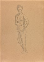 立姿裸女速寫（145）藏品圖，第1張