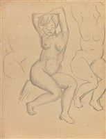 坐姿裸女速寫（147）藏品圖，第1張