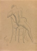 坐姿裸女速寫-29.7.13（275）藏品圖，第1張