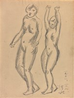 立姿裸女速寫-31.10.8（318）藏品圖，第1張