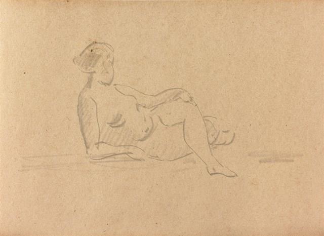 臥姿裸女速寫（11）藏品圖，第1張
