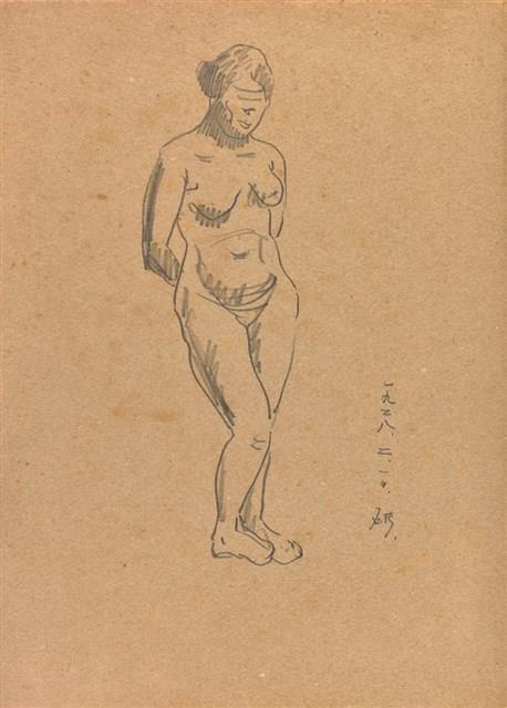 立姿裸女速寫-28.2.10（215）藏品圖，第1張