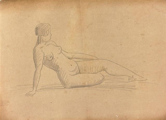 坐姿裸女速寫（115）藏品圖，第1張
