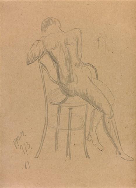 坐姿裸女速寫-29.7.13（275）藏品圖，第1張