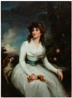 繫藍腰帶的淑女肖像藏品圖，第1張