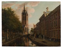 城市運河的一景的圖片