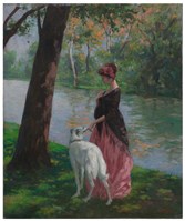 河邊漫步的圖片