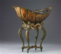 船形彩繪紙胎花器藏品圖，第2張
