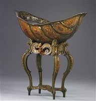 船形彩繪紙胎花器藏品圖，第3張