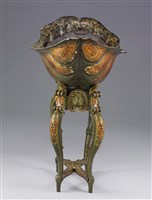 船形彩繪紙胎花器藏品圖，第5張