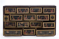 義大利法蘭德斯學派鍍金彩繪胡桃木珠寶櫃藏品圖，第9張