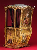 An Italian Neapolitan Ormolu-mounted,Vernis Martin and Gilded Wood Sedan Chair Collection Image, Figure 6, Total 26 Figures
