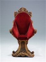 An Italian Rococo Style Gilded Wood and Painted Child's Throne Chair Collection Image, Figure 2, Total 9 Figures