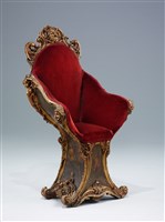 An Italian Rococo Style Gilded Wood and Painted Child's Throne Chair Collection Image, Figure 3, Total 9 Figures