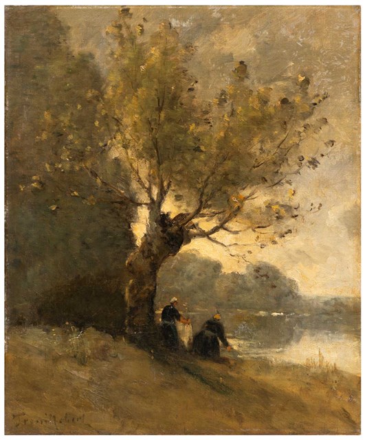 Washer Women beside a Lake