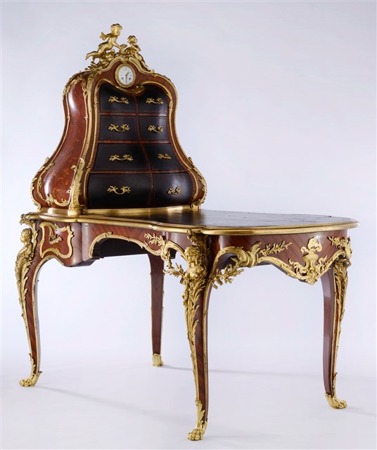 A French Ormolu-mounted Serpentine Bureau Plat