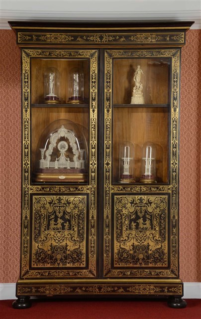 A Napoleon III Brass-inlaid "Boulle" Marquetry Ebonized Bibliothèque