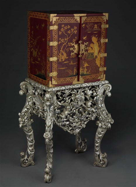 英國查理二世時期日式朱漆木櫃