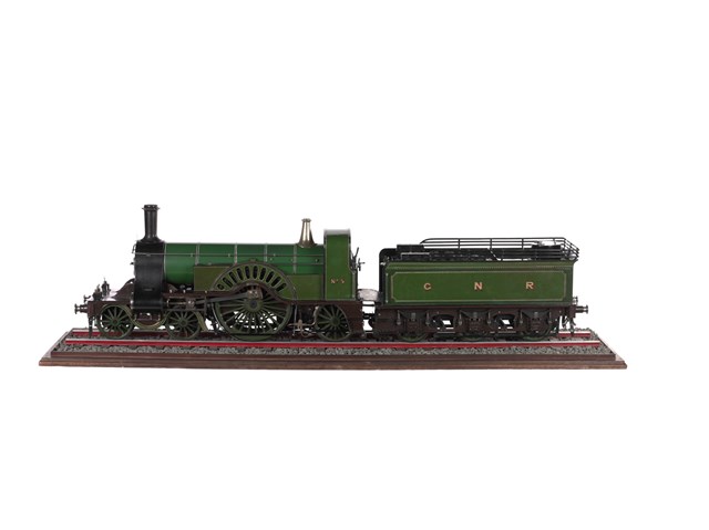 蒸汽火車頭與煤水車模型