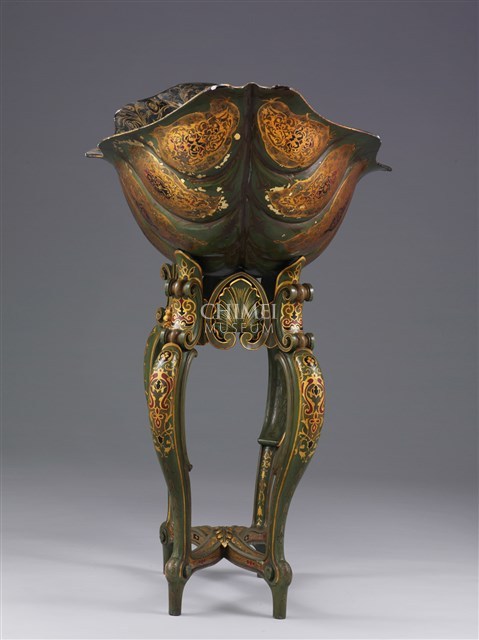 船形彩繪紙胎花器藏品圖，第4張
