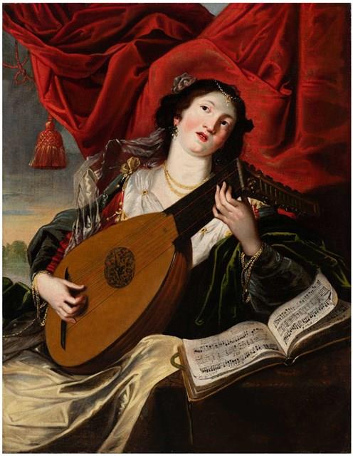 Allegory of Hearing: Young Lady Playing a Lute Collection Image