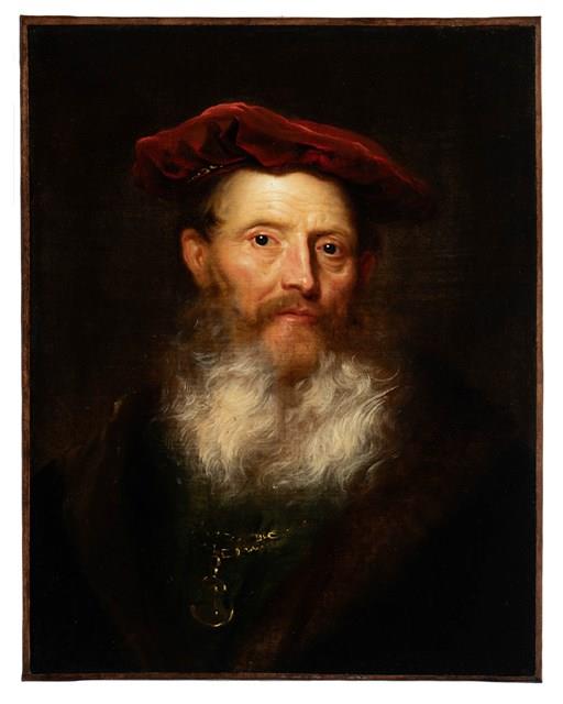 戴著紅色絨帽的男子藏品圖，第1張