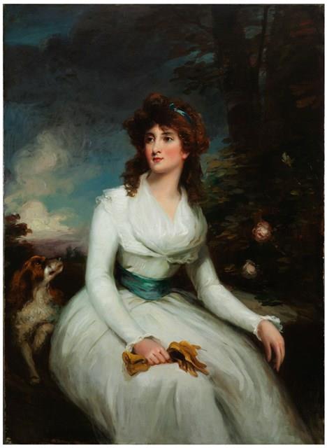 繫藍腰帶的淑女肖像藏品圖，第1張