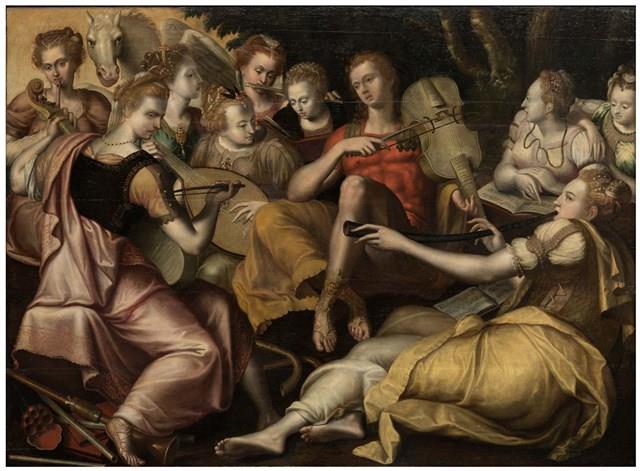 帕那索斯山上的阿波羅與九位謬思女神藏品圖，第1張