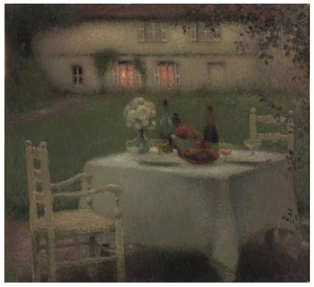 薄暮中的花園餐桌藏品圖，第1張