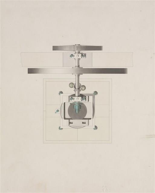 Plan of a single cylinder upright steam engine Collection Image