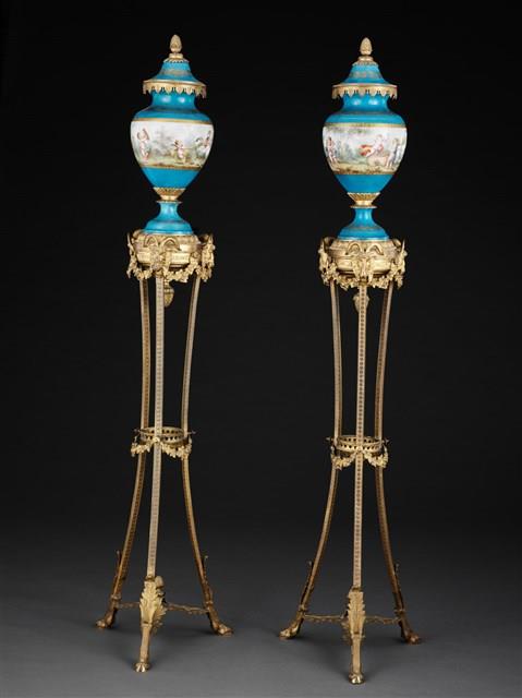 A Pair of Ormolu and Sevres-Pattern Vases and Covers on Stands Collection Image, Figure 6, Total 10 Figures
