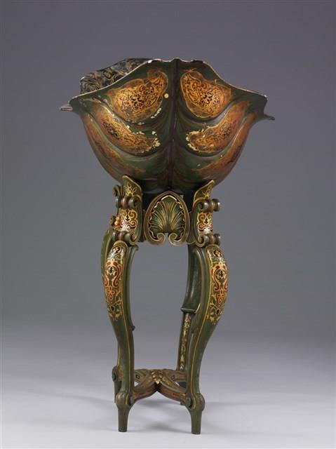 船形彩繪紙胎花器藏品圖，第4張