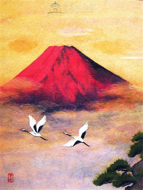 赤富士（技法：和紙ちぎり絵）藏品圖，第1張