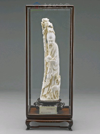象牙壽星(一)(含鏡框及底座)藏品圖，第5張