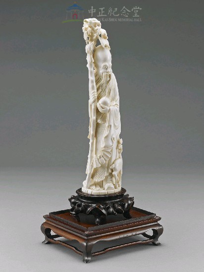 象牙壽星(一)(含鏡框及底座)藏品圖，第4張