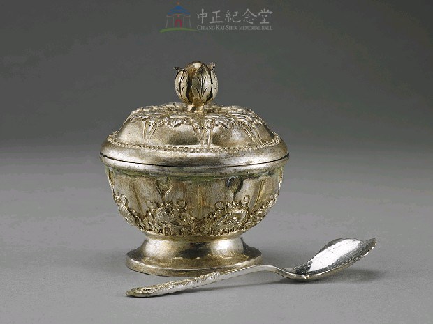 銀茶具(大湯匙、糖罐)藏品圖，第3張